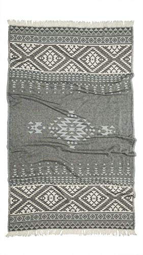 Kayori Tori Hamam-Handtuch Größe 100x180cm Farbe Anthrazit Baumwolle Strandlaken Hammamtuch Handtuch