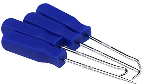 YINETTECH 4 Stücke Edelstahl Präzision Handwerk Vinyl Automotive Oil Fuel Seal Remover Werkzeuge Kit Öldichtung Schraubendreher Haken Pick O-Ring Splint