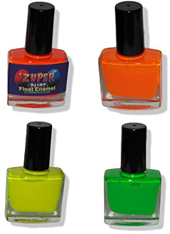 Fluorescent Neon UV Fisherman Float Enamel 4 Paints Set