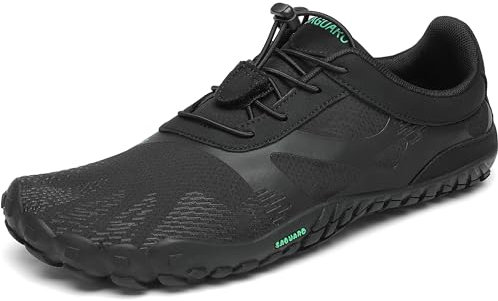 SAGUARO Barfußschuhe Herren Damen Traillaufschuhe Outdoor & Indoor Training Fitnessschuhe Wander Wald Strand Straße Laufschuhe Walkingschuhe Schnell Trocknend Badeschuhe, Öl Schwarz, 47 EU