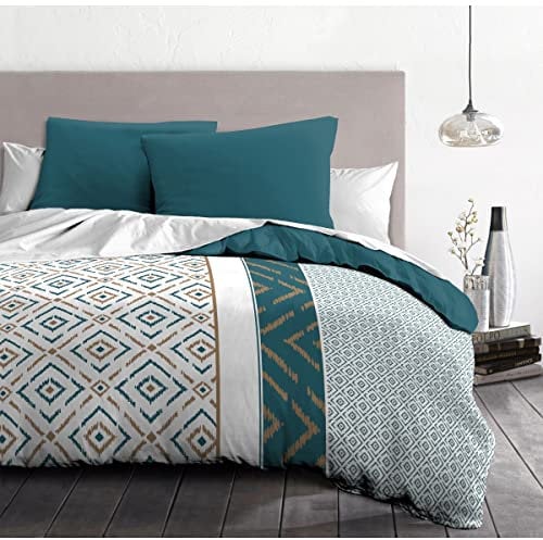 Home Linge Passion Bettwäsche Ethno 220 x 240 cm, Entenblau