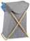 Relaxdays Wäschekorb, klappbarer Wäschesammler mit Deckel, 58 L, tragbar, Bambus & Stoff, 62,5 x 43 x 42 cm, grau/natur