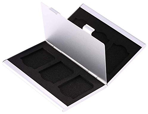 Speicherkarten Aufbewahrungsbox für 6 SD-Karten, Aluminium Etui für Fotografen