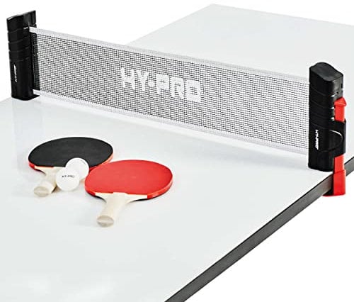 Hy-Pro Tragbares Tischtennis-Set – Tischtennis Set mit Netz und Tischtennisnetz Ausziehbar, 2 Schläger & Bälle, Ideal für Innen & Außen - Ping Pong für Kinder & Erwachsene, Kompakt & Tragbar