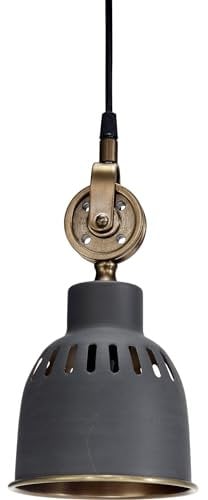 PR Home of Scandinavia Hochwertige Hängelampe Industrie design aus Metall grau Cleveland 14cm E27 dimmbar
