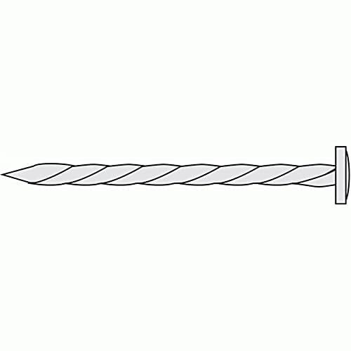 Pointes torsadées tête plate acier brut, diamètre 6 mm, longueur 140 mm, cartouche de 5 kg