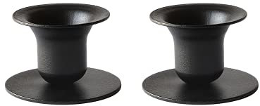 Kunstindustrien® The Bell Kerzenhalter Stabkerze, in 16 Farben erhältlich, Minimalistischer Kerzenständer Schwarz, Candle Holder für Kerzen mit Durchmesser von 21-23 mm, 2er-Set (Rustikales Schwarz)