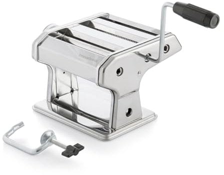 InnovaGoods® maquina para pasta, maquina para pasta acero inoxidable, maquina para pasta fresca, 3 tipos de pasta espaguetis, tallarines y lasaña, multifunción amasar y cortar, facil de limpiar