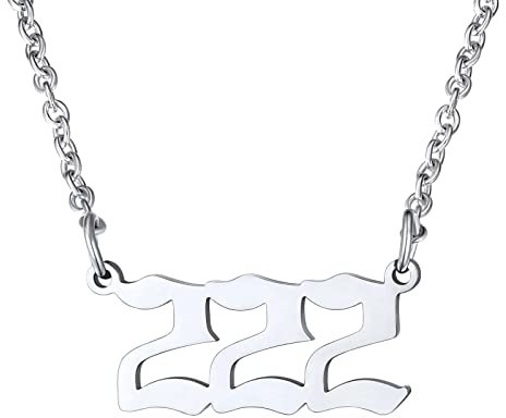 FindChic Silber Engel Nummer Halskette 222 Damen Mädchen Engelszahl Anhänger Kette Freundschaftskette Nummerkette für Paar Ehepaar