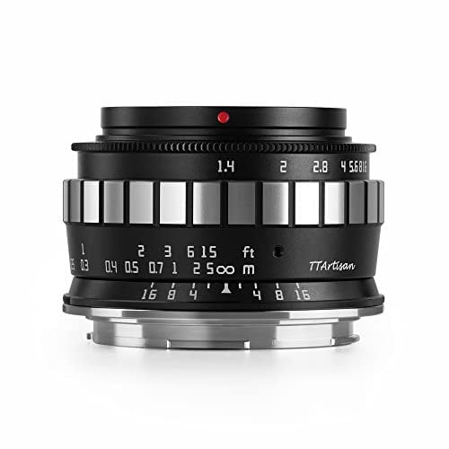 TT Artisan 23 mm F/1.4 APS-C Attacco obiettivo MFT Mount Silver Obiettivo grandangolare manuale per fotocamere mirrorless