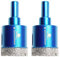 Dry Diamond Core Drill Bit Set,BRSCHNITT 2pcs/pack 32mm Diamond Hole Saw Core Drill Bit with Triangle Shank for Porcelain Tile Ceramic Stone Granite Marble