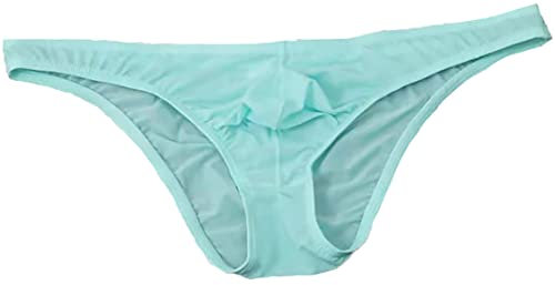 Faringoto Slip en soie glacée ultra-fin pour homme - Sans traces - Taille basse lisse, bleu clair, L