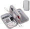 Arae Organizador de Accesorios Electrónicos - Bolsa de Viaje para Cables con Doble Capa, para Tarjetas, Cargadores, Móviles y Auriculares - Gris Claro