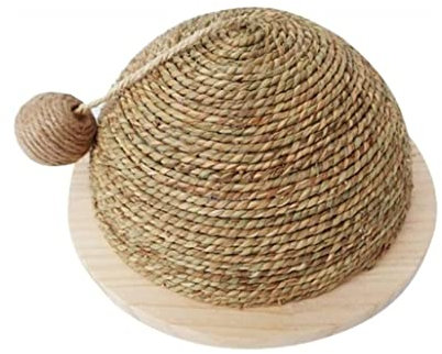 Katzenkratzbrett Kratzbrett Kratzpappe Kratzmatte Für Katzen, Bodenplatte Aus Holz, Strohhalm, Halbrunde Schleifkralle Für Katzen Zum Schutz Von Möbelzubehör Katzen Kratzmatte Kratzbretter