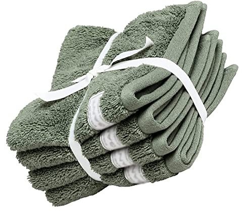 ＣＨＡＭＥＥＮ Organic Premium Handtuch Gästehandtücher Reisehandtuch Sport Handtücher Groß Farbe Agave Green Größe 4 Pack