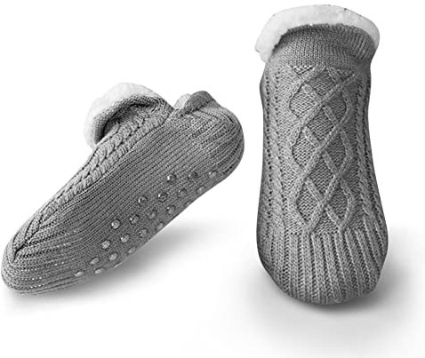 Litthing Kuschelsocken Strick Bodensocken Warme Wintersocken, Bestickte Stoppersocken Rutschsichere Hausschuhe Dicke Socken Gestrickte Bettsocken Haushalt Socken Weihnachtssocken