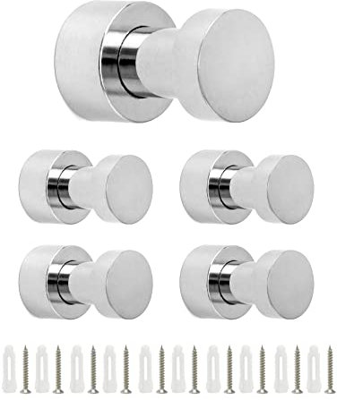 QWORK® 5 Pieces Heavy Duty Wall Hooks, Bathroom Hooks for Towels, Kitchen Hooks, All Copper Electroplating
