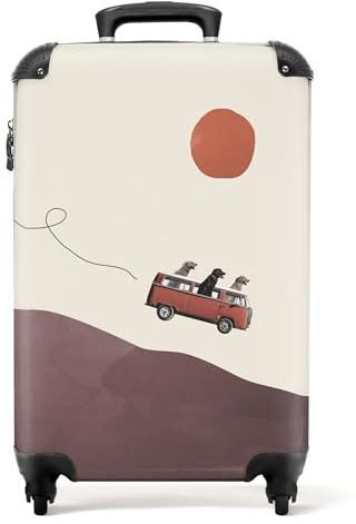 NoBoringSuitcases© Koffer Handgepäck Trolley Rollkoffer Kleine Reisekoffer | 55x35x20 cm - mit 4 Rollen - Abstrakt - Design - Hunde - Auto - Fotokoffer - Kabinenkoffer - Boardgepäck