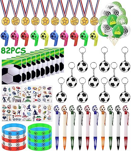 Zawaer Kindergeburtstag Fussball, 82 Stück Fußball Party Mitgebsel Kindergeburtstag Junge, Fußball Geburtstag Deko, Fussball Silikonarmband, Fußball Mitgebsel, Fußball Geschenke Set Für Jungs Mädhen.