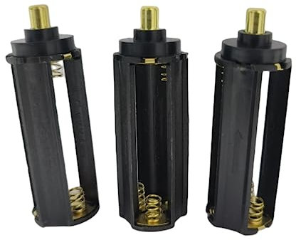 BeeSpring 3Pcs Battery Holder Cylindrical Storage Case Adapter 3 x AAA 1.5V Batteries Adapter Tube for Handheld Flashlight Torch, Black-3Pcs