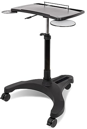 EHO Mobile Laptop Stehpult Wagen auf Rädern, pneumatisch, höhenverstellbarer Rollständer, Sit to Stand Computerwagen, Classics XL Workstation für Zuhause, Büro, Medizin und Schule Klassenzimmer