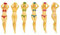 JZK 6 x Bikini-Golf-Tees-Set für Damen und Herren, Kunststoff, 76 mm lang, Pin-Up-Golfball-Halter, lustige Burg-Golf-Tees, Heringe für Training, Übungen