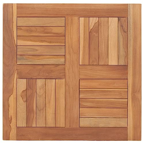 Higsose Plateau de Table Bois de Teck Solide carré 60x60x2,5 cm Look Simple Dessus de Table de Remplacement Fonctions Multiples Meubles de Jardin Salles à Manger Surface Facile à Nettoyer