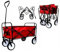BDW - Bollerwagen Faltbar Kinder - Handwagen - Gartenwagen - Einkaufs-,Transport-, Sport-, Camping-, Strandwagen - Trolley für Hunde - Karren - Wasserfest - Klappbar - bis 75kg Belastung - Rot