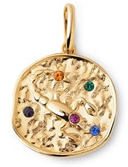 SINGULARU - Charm Organic Colors Zodiaco. Ciondolo in Ottone con Finitura Placcata Oro 18Kt. Combinabile con Collana. Gioielli da Donna. Scorpione