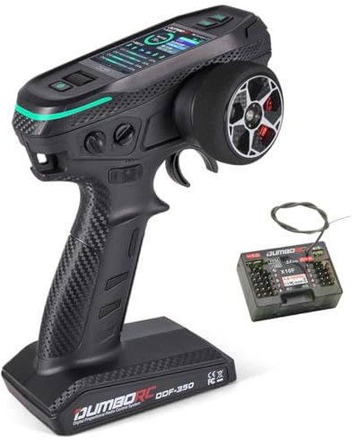 DUMBORC DDF-350 Hd Screen 10Channel RC Radio Transmitter and X10F Receiver Head-Tracking Coach Module RC Remote Controller for RC Cars Boat Tank