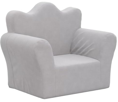 vidaXL Sofá para niños Felpa Suave Gris Claro