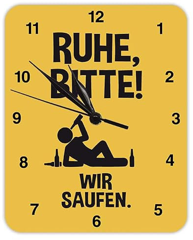 Blechwaren Fabrik Braunschweig GmbH Ruhe Bitte ! Wir Saufen - Wanduhr - Kultuhr - KU12