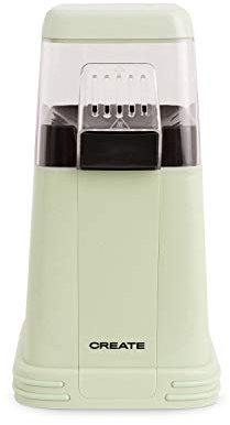CREATE/POPCORN MAKER/Máquina Eléctrica de Palomitas de Maíz Verde Mate/Sin aceites o grasas, Fácil de limpiar, Palomitas en 3 min, 80g de maiz por tanda, Sitema de seguridad, 1200W