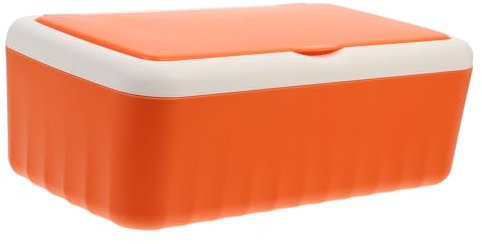 Orange Wipes Dispenser Box Large Capacity Pull-Out Wet Wipe Holder Sealed Dustproof Tissue Storage Case for Home Office and Travel