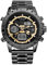 FEICE Herren Quarzuhr Armbanduhren Analog Digital Multifunktionsuhr 46mm FK817 Schwarz