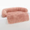 LoKori Hundesofa, beruhigende Hundematte Sofa, weiche abnehmbare Plüsch Couch mit Reißverschluss, Hundesofa Bett Hundesofa Schutz, für kleine und mittlere Hunde (S:80 * 75 * 16cm,Pink)