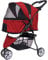 Doppelter Hundebuggy, Reisebuggy für Haustiere, Katzen- und Hundebuggy, Schwenkräder, 3-Räder-Modell, Hundewagen, bis zu 20 kg, Reisebuggy für Haustiere (B) (B)