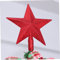 Puntale per albero di Natale a forma di stella, decorazione natalizia in PVC rosso da 20 cm, glitterato, decorazione per albero Natale, puntale per albero di Natale, decorazione per albero di Natale