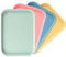4PCS Rectangular Plastic Dinner Tray - 24 x 17.3 cm, Perfect for Parties, Serving Drinks, Snacks, Fruit, Dessert, Cookies (4 Colors)