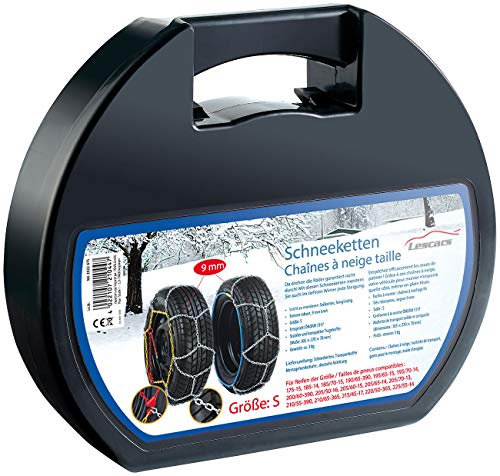 Lescars Schneekettenpaar: Schneeketten Größe S für Reifen 195/65 R15 u.v.m. (Versandrückläufer) (Anti-Slip-Kette, Auto Zubehör, Rutsch)