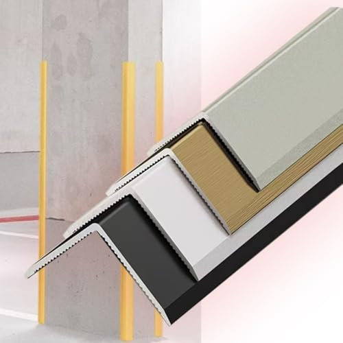 QSPNVFB Aluminium Cornière, Bande De Bordure De Murale, Autocollante L Forme Baguette D’Angle De Protection Profilé d'angle pour Mur Porte Armoire Sol(Black,L 150CM x W 5 CM)