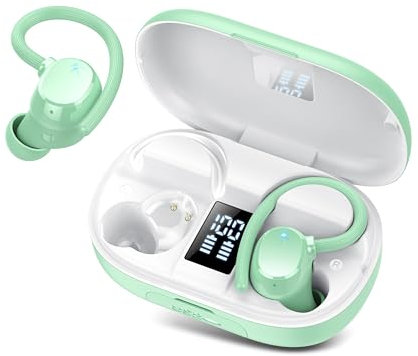 Bluetooth Kopfhörer Sport, In Ear Kopfhörer Kabellos Bluetooth 5.3 mit HD Mic, Herausragender Sound, 128Std HiFi Stereo Kabellose Kopfhörer, Noise Cancelling Ohrhörer, IP7 Wasserdicht LED Anzeige