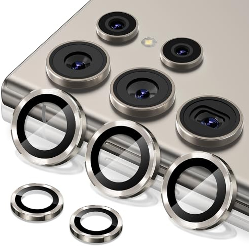 Diruite Kameraschutz für Samsung Galaxy S25 Ultra Kamera Linse Schutzfolie HD Anti-Kratzer Glas&Aluminiumring Camera Protector Kamera Schutz,Grau