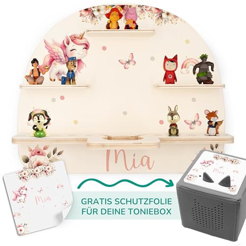 Kidsmood - Personalisiertes Tonie Regal | Wandregal Kinderzimmer für Tonie Box & Hörfiguren mit abgerundeten Ecken & Kanten | Tonie Box Regal mit Magnetplättchen als personalisierte Geschenke Kinder