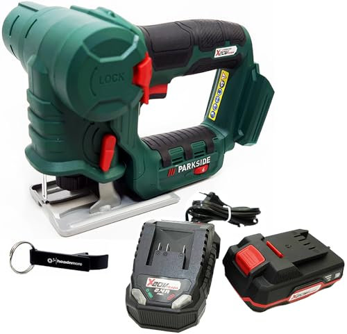 HEADNMORE® Bundle - PARKSIDE® 20V 2in1 Akku Stichsäge u. Säbelsäge PSSSA 20 + HEADNMORE® Schlüsselanhänger (1x2Ah Akku)