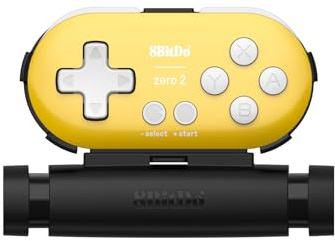 8Bitdo Zero 2 Mini contrôleur Bluetooth avec clip mobile Jaune | Manette de jeu pour Switch, Windows, Android