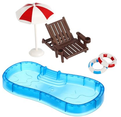 GALPADA 1 Juego De Piscina En Miniatura Modelo De Piscina Realista Muebles En Miniatura Casa De Muñecas Mini Piscina para Fiestas Pequeñas Mini Piscina para Muñecas Accesorio De