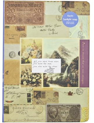 LIMEQKI Tagebuch Für Erwachsene Retro, Klein Gefühlstagebuch mit 80 Fotos/160 Seiten Malerei Kraftpapier B6 19 x 13 cm (Braun)