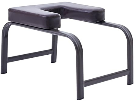 pistro Yoga Headstand Bench, Inversion Chair & Shoulderstand Stool - Steel Tube & PU Leather, Compact 56x40x35cm (22x15.75x13.78 inch)