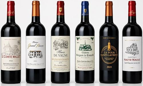 Pack Découverte Saint Emilion Grand Cru - Assortiment 6 Bouteilles - 0.75 cl - Vin Rouge
